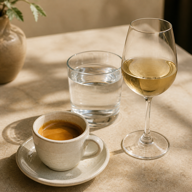 Kaffee, Wasser und Wein